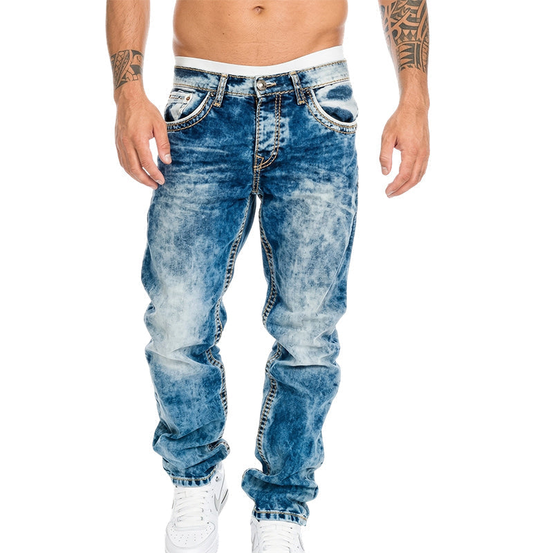 Men's Fashion Creative Stretch Denim Jeans,Minimalist Style Suitable For Summer, Emo Style