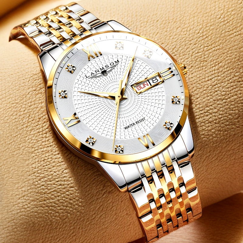 💥Men's Stainless Steel Waterproof Business Watch