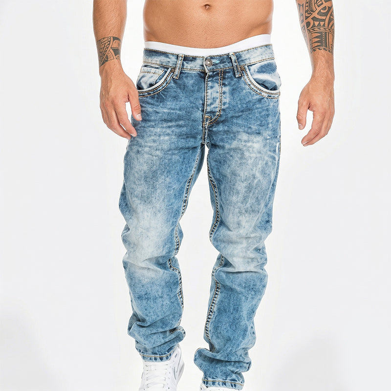 Men's Fashion Creative Stretch Denim Jeans,Minimalist Style Suitable For Summer, Emo Style