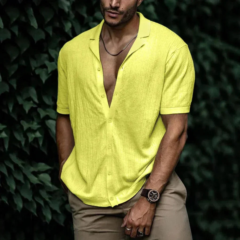 KNITTED LINEN SHIRT FOR MEN