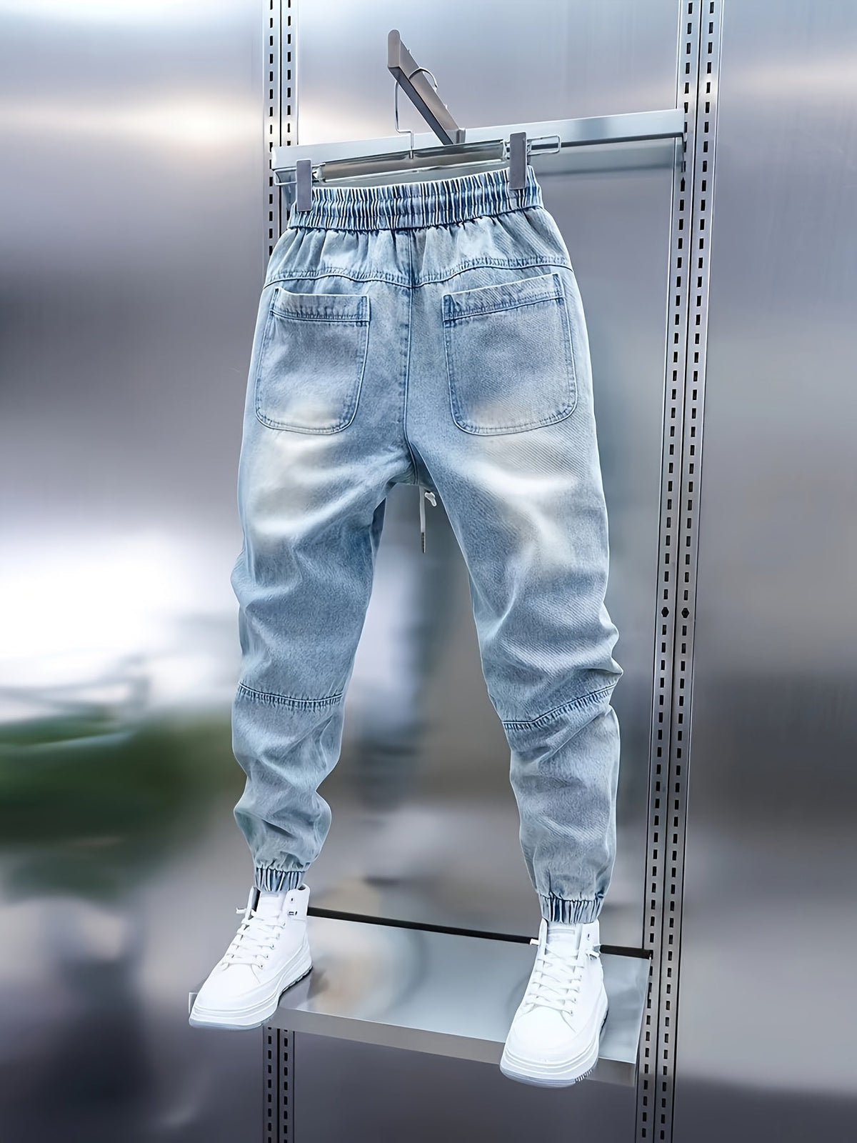 CASUAL WIDE-FIT DENIM TROUSERS