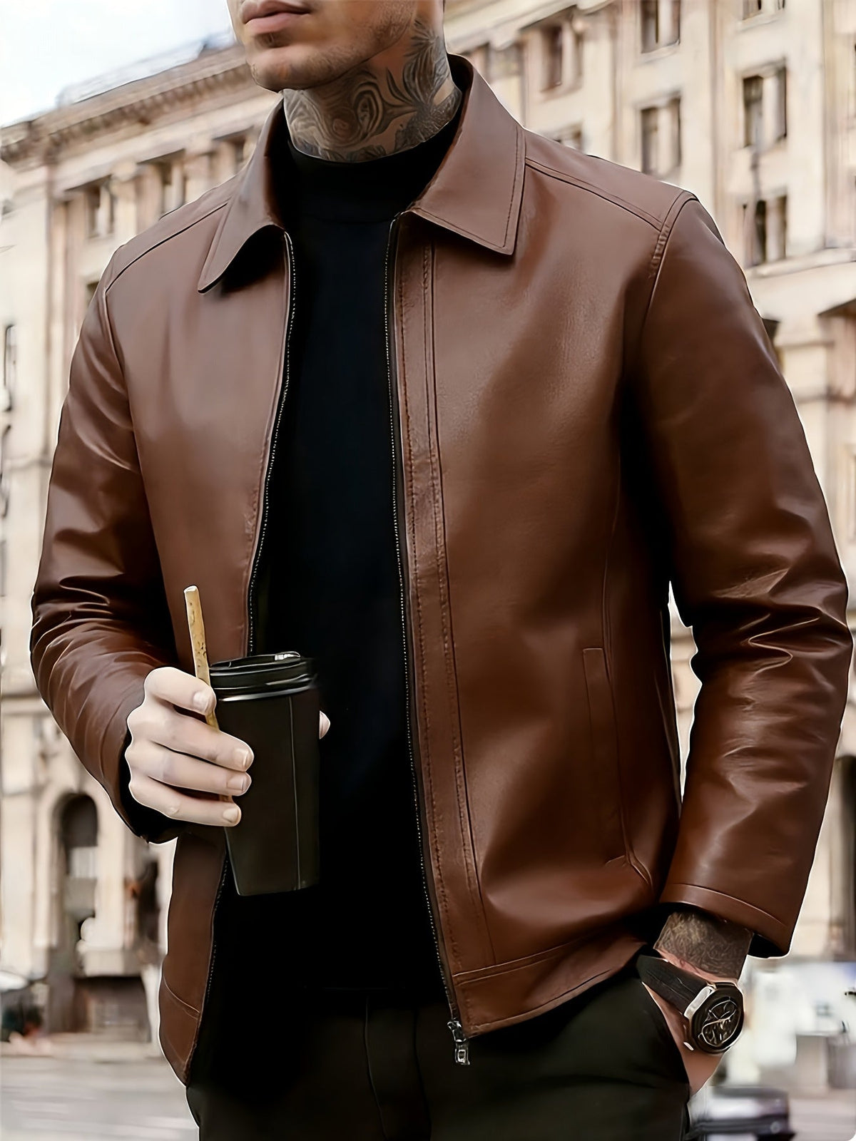 MEN'S CLASSIC LEATHER JACKET