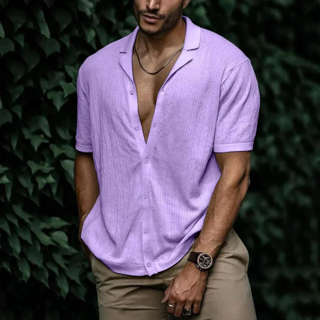 KNITTED LINEN SHIRT FOR MEN