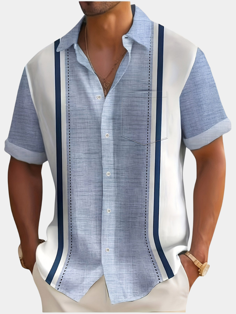 TEXTURED STRIPED SHIRT FOR MEN