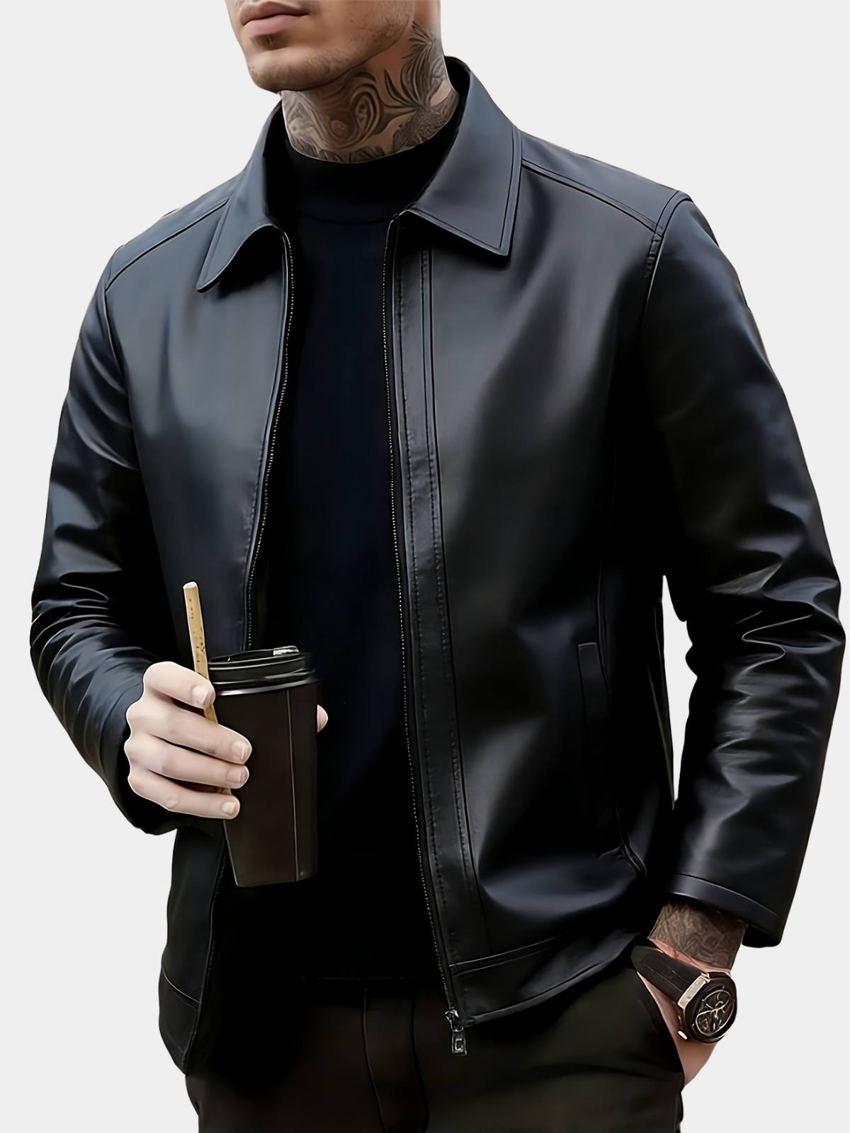 MEN'S CLASSIC LEATHER JACKET