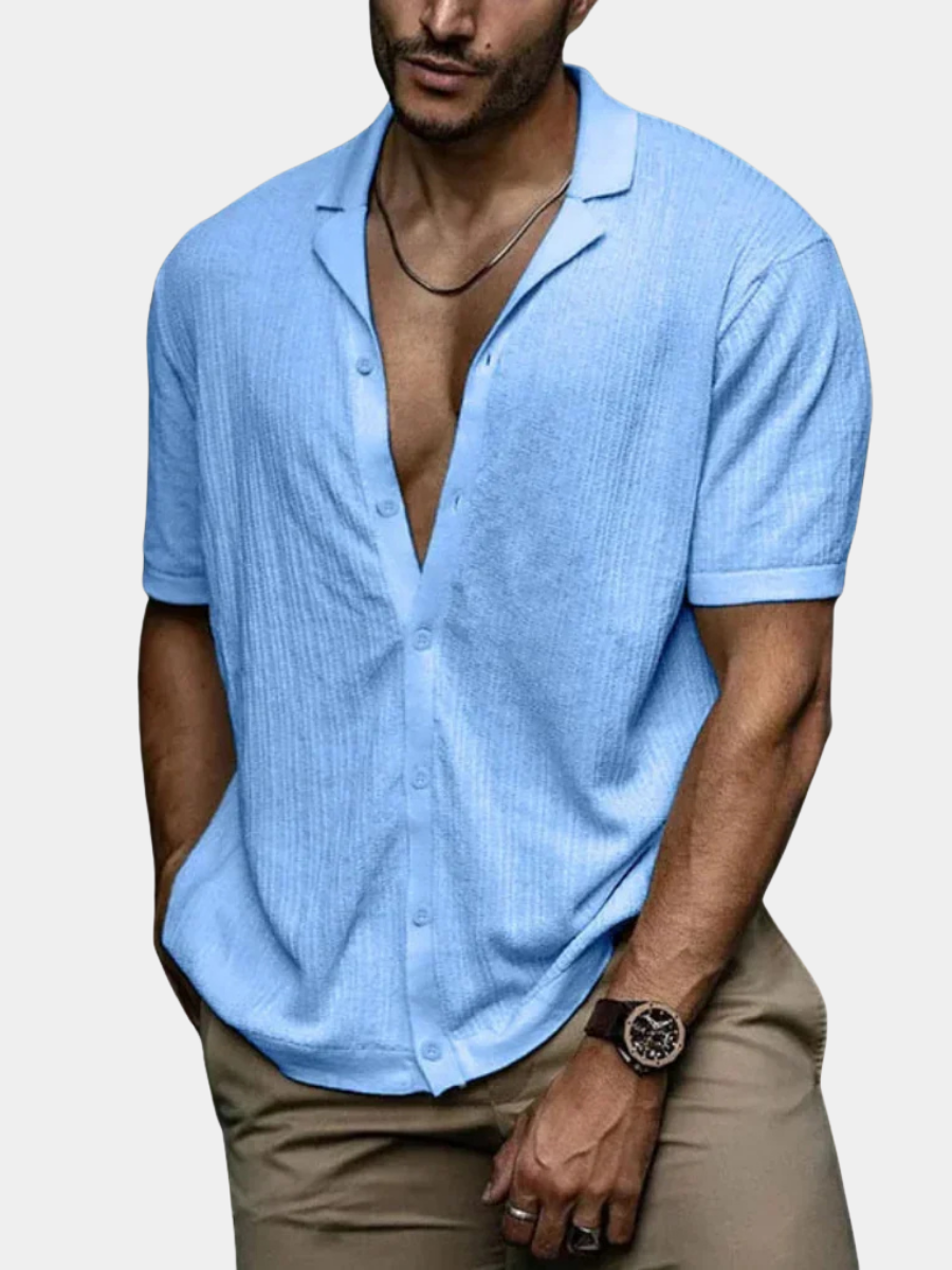 KNITTED LINEN SHIRT FOR MEN