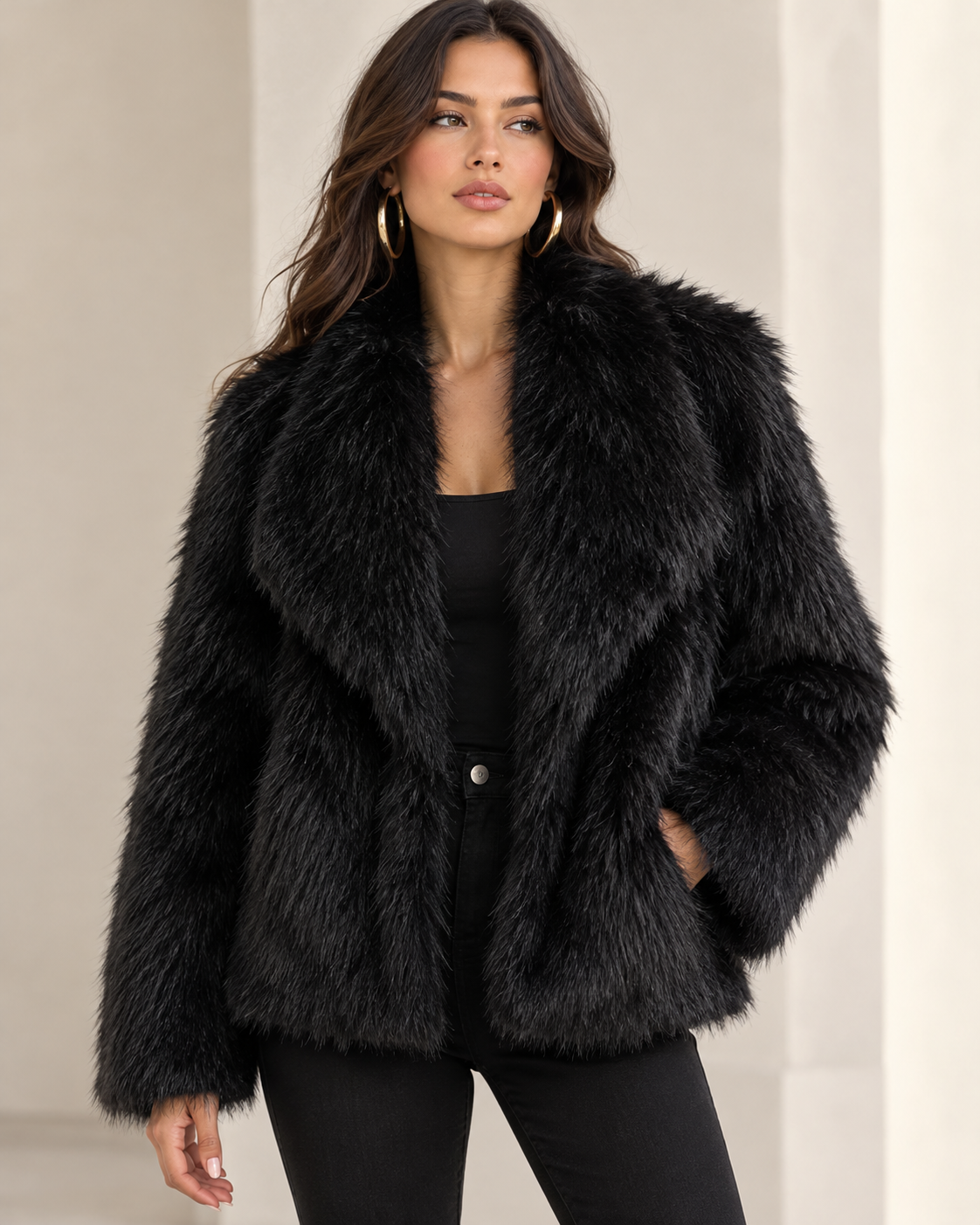 The Windsor Fluffy Plush Coat