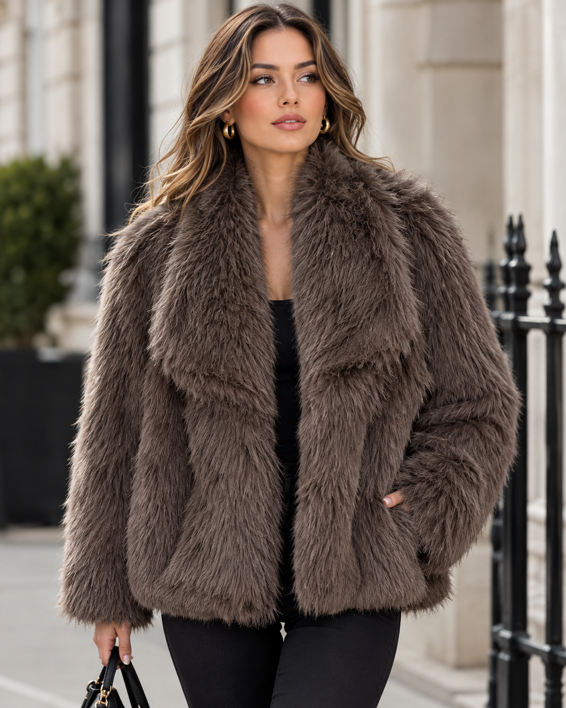 The Windsor Fluffy Plush Coat