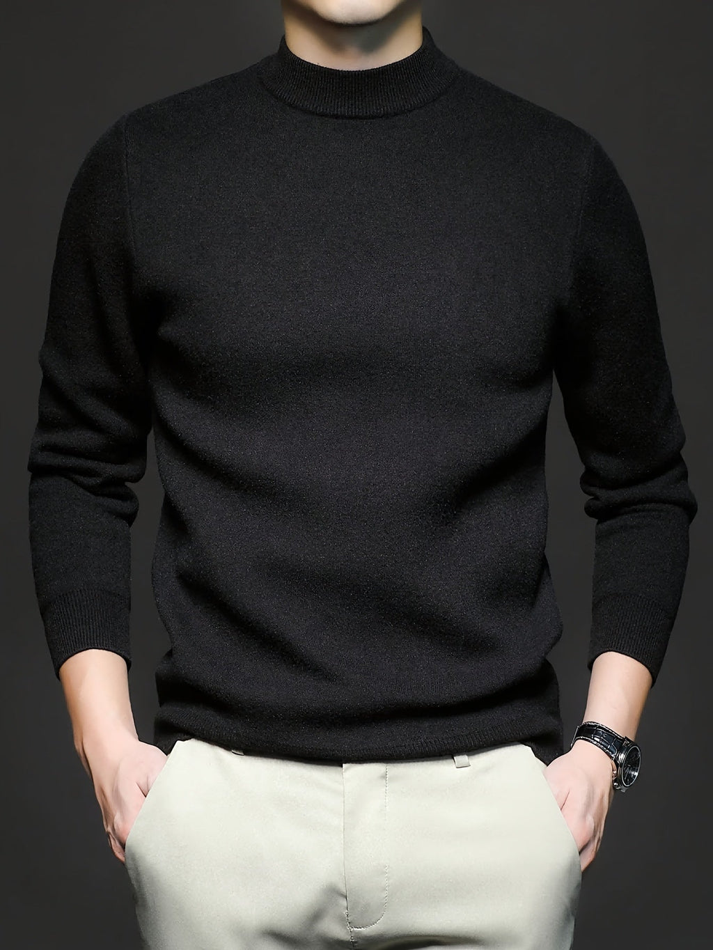 MEN'S COTTON KNIT TURTLENECK SWEATER