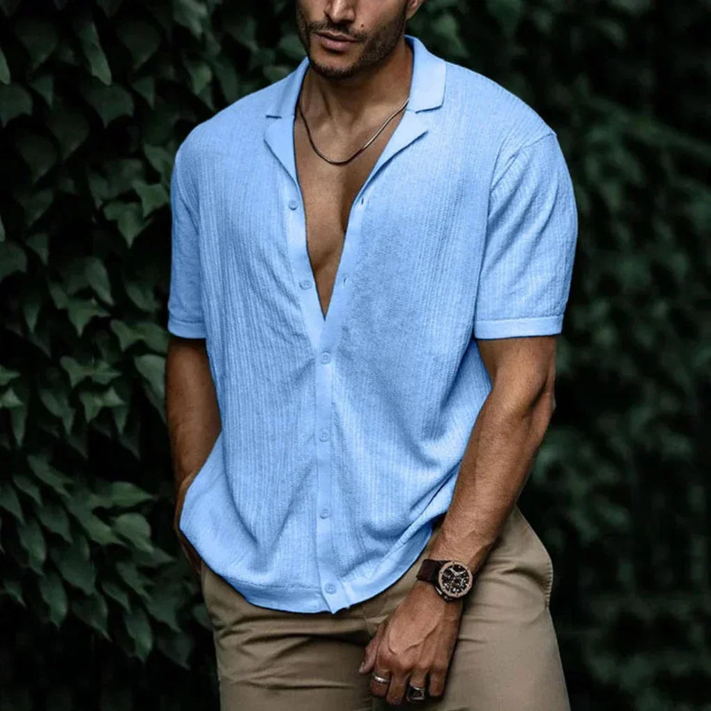 KNITTED LINEN SHIRT FOR MEN