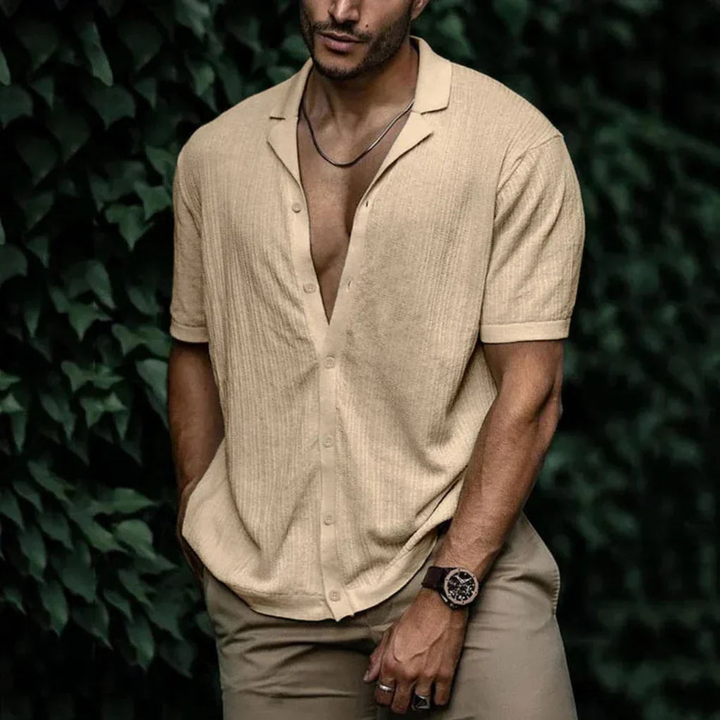 KNITTED LINEN SHIRT FOR MEN