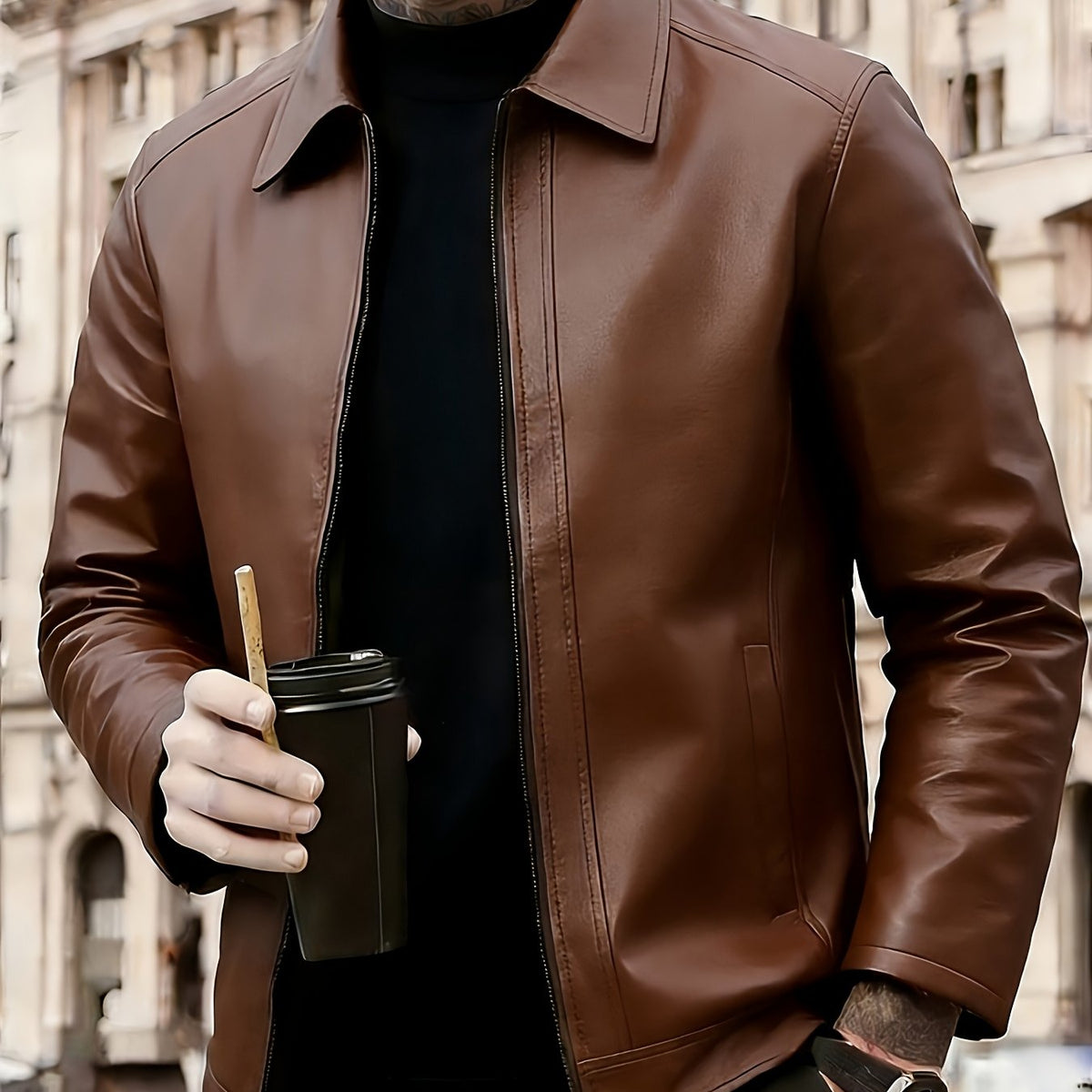 MEN'S CLASSIC LEATHER JACKET
