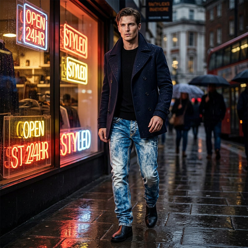 Men's Fashion Creative Stretch Denim Jeans,Minimalist Style Suitable For Summer, Emo Style
