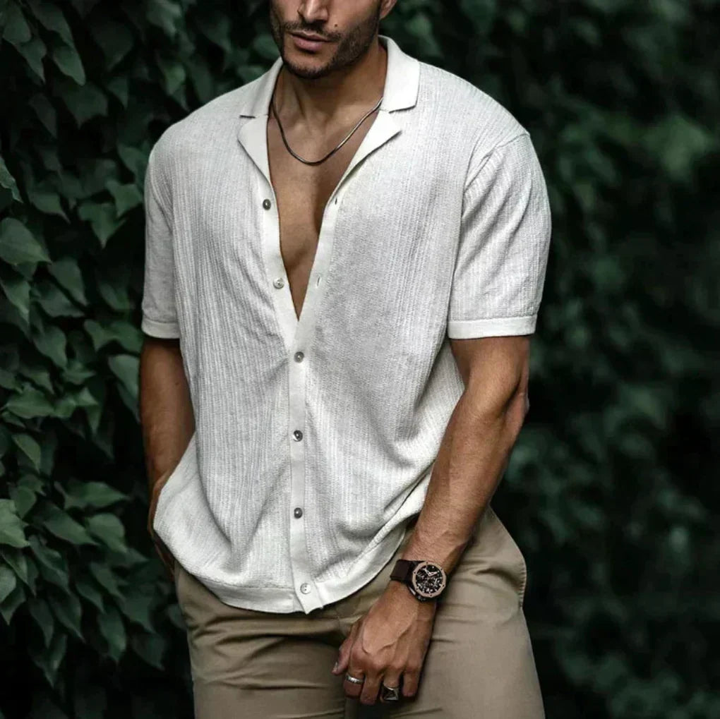 KNITTED LINEN SHIRT FOR MEN