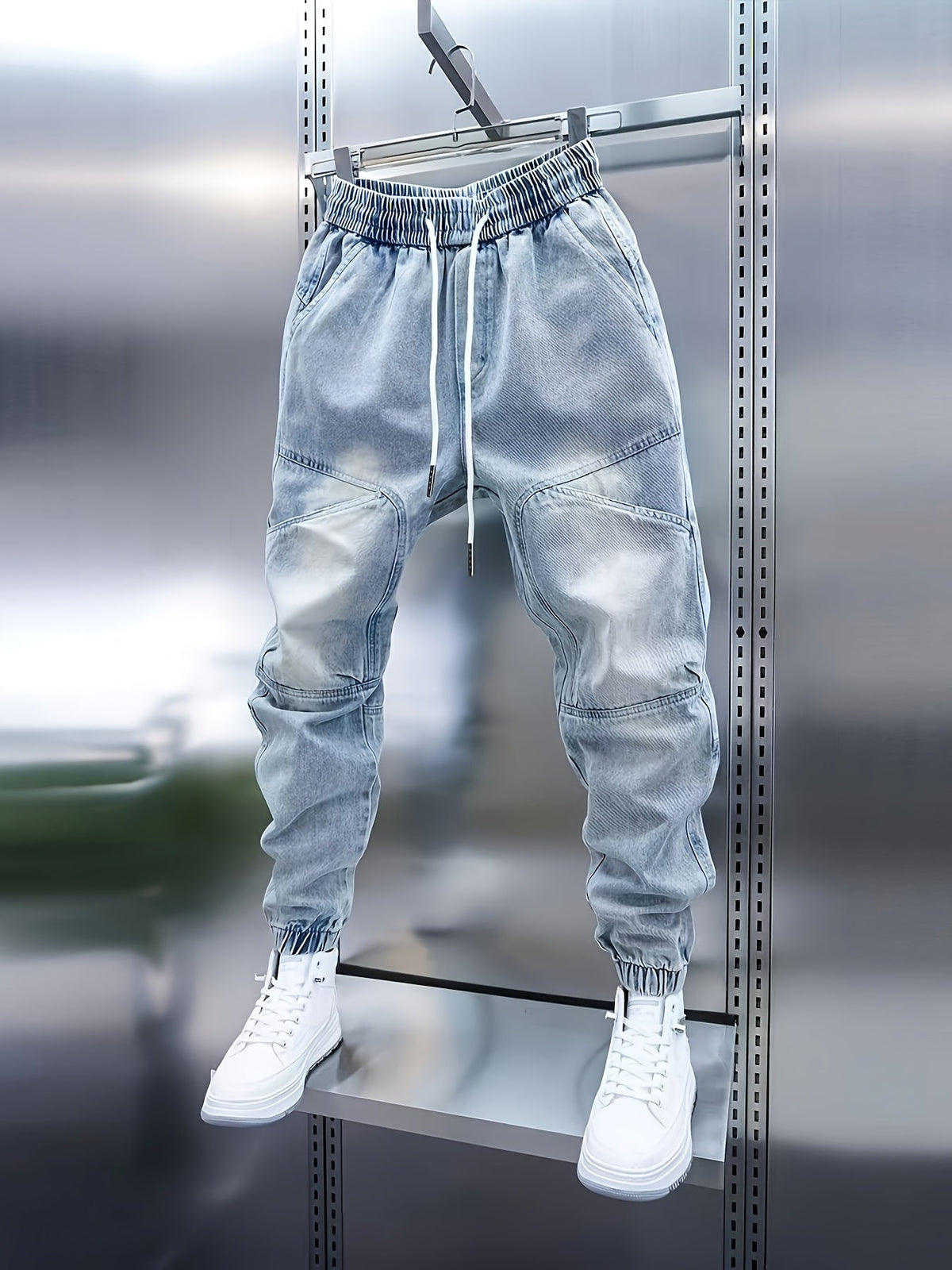 CASUAL WIDE-FIT DENIM TROUSERS
