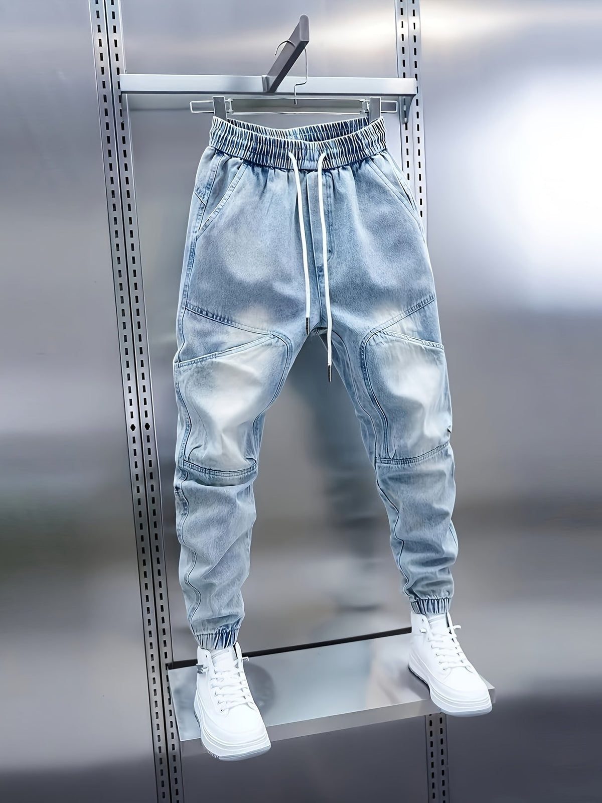 CASUAL WIDE-FIT DENIM TROUSERS