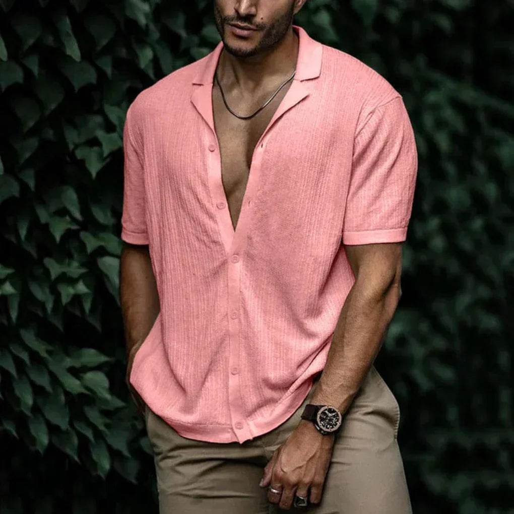 KNITTED LINEN SHIRT FOR MEN