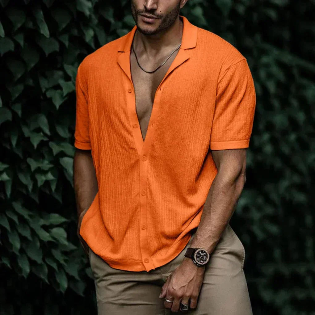 KNITTED LINEN SHIRT FOR MEN