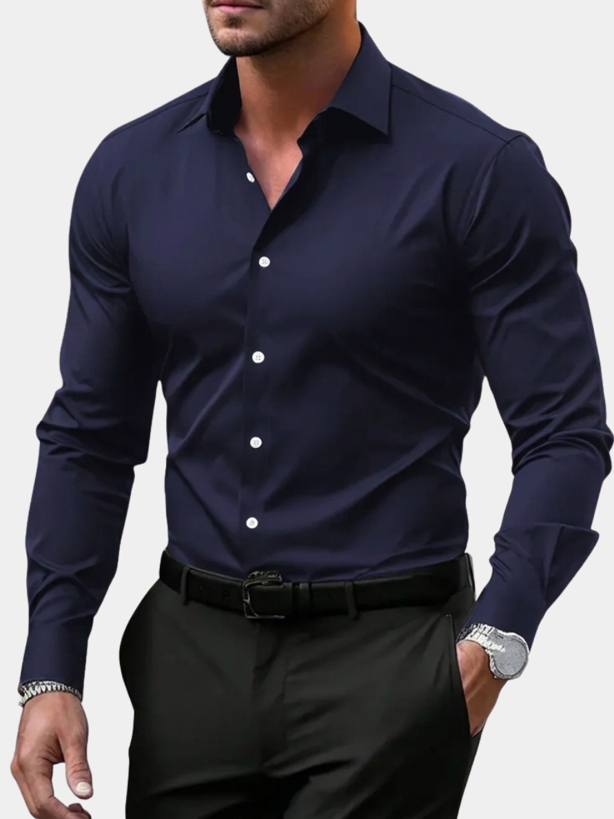 VELVET COLLAR SHIRT FOR MEN