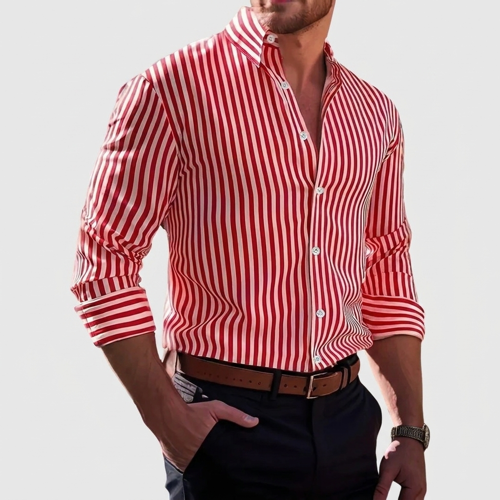 STRETCH STRIPED SHIRT FOR MEN