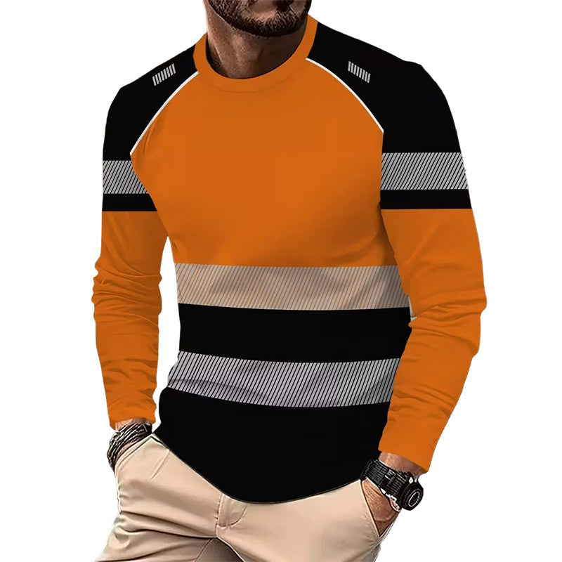 🏕️Men's Printed Round-neck Long-sleeve Shirt