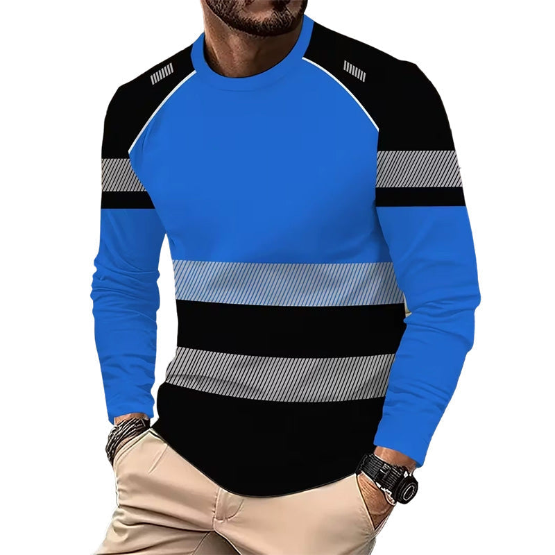 🏕️Men's Printed Round-neck Long-sleeve Shirt