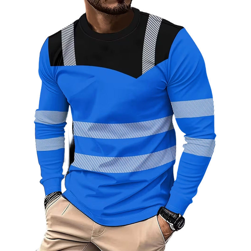 🏕️Men's Printed Round-neck Long-sleeve Shirt