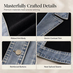 Women's Denim Patchwork Knit Cardigan Jacket