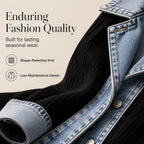 Women's Denim Patchwork Knit Cardigan Jacket