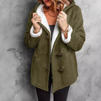 Vintage Style Women's Hooded Suede Jacket With Cozy Plush Interior